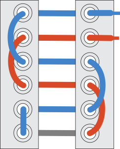 inside out version of straight bar lacing